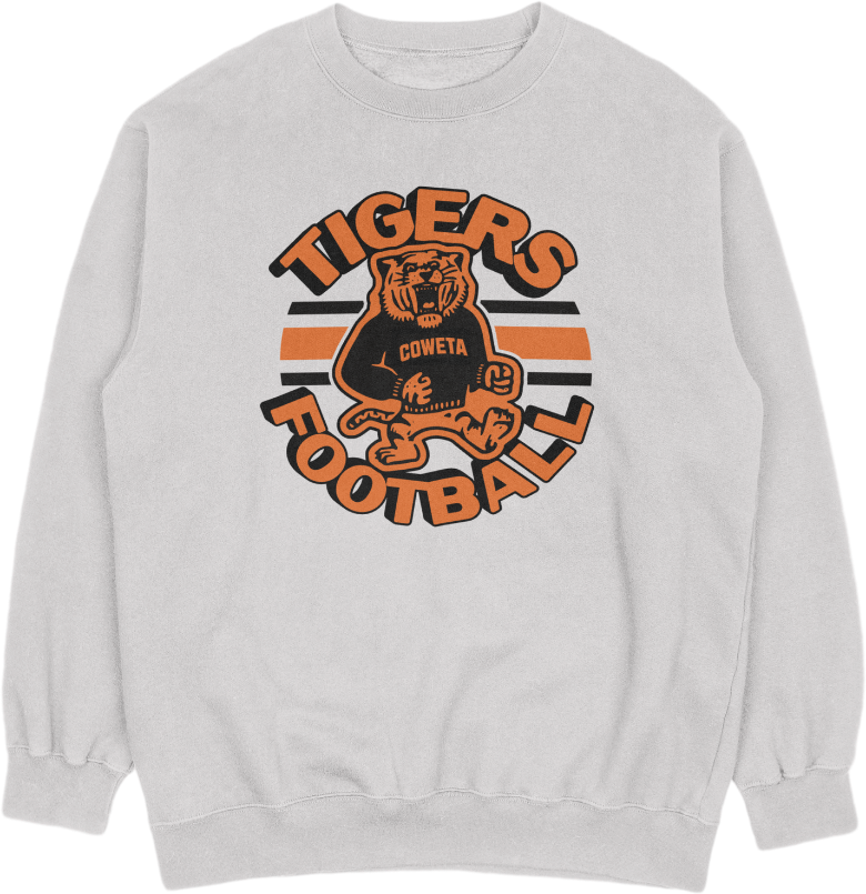 Coweta White Football - 4th 2026 - Crewneck Sweater - Light Grey