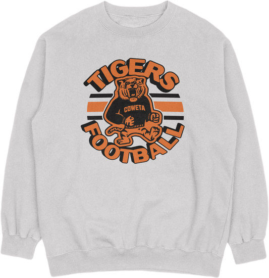 Coweta White Football - 4th 2026 - Crewneck Sweater - Light Grey
