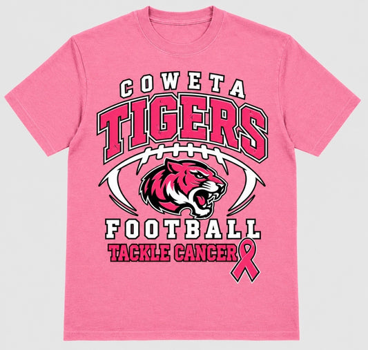Coweta White Football - 5th 2026 - Tackle Cancer Pink T-Shirt